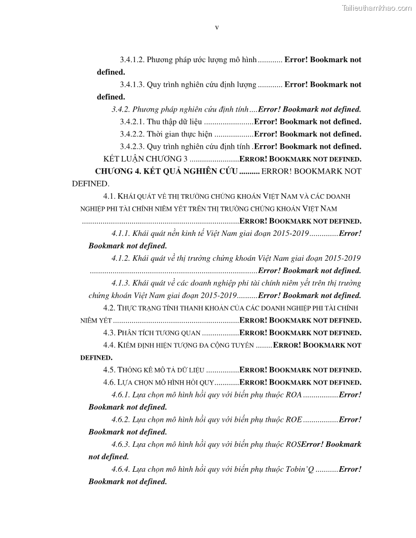 Luận án tiến sĩ tài chính ngân hàng Tác động của tính thanh khoản đến hiệu quả tài chính của các Công ty phi tài chính niêm yết trên thị trường chứng khoán Việt Nam - 1 Trang 5
