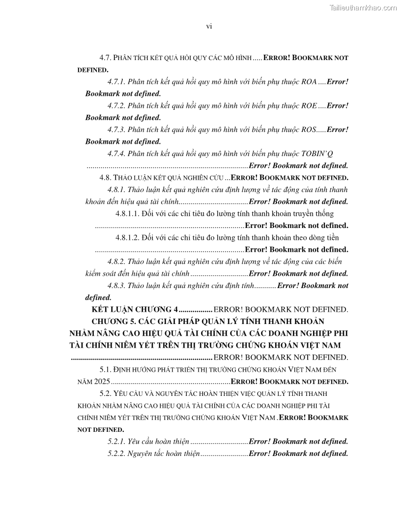 Luận án tiến sĩ tài chính ngân hàng Tác động của tính thanh khoản đến hiệu quả tài chính của các Công ty phi tài chính niêm yết trên thị trường chứng khoán Việt Nam - 1 Trang 6