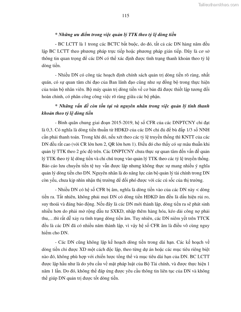Luận án tiến sĩ tài chính ngân hàng Tác động của tính thanh khoản đến hiệu quả tài chính của các Công ty phi tài chính niêm yết trên thị trường chứng khoán Việt Nam - 11 Trang 128