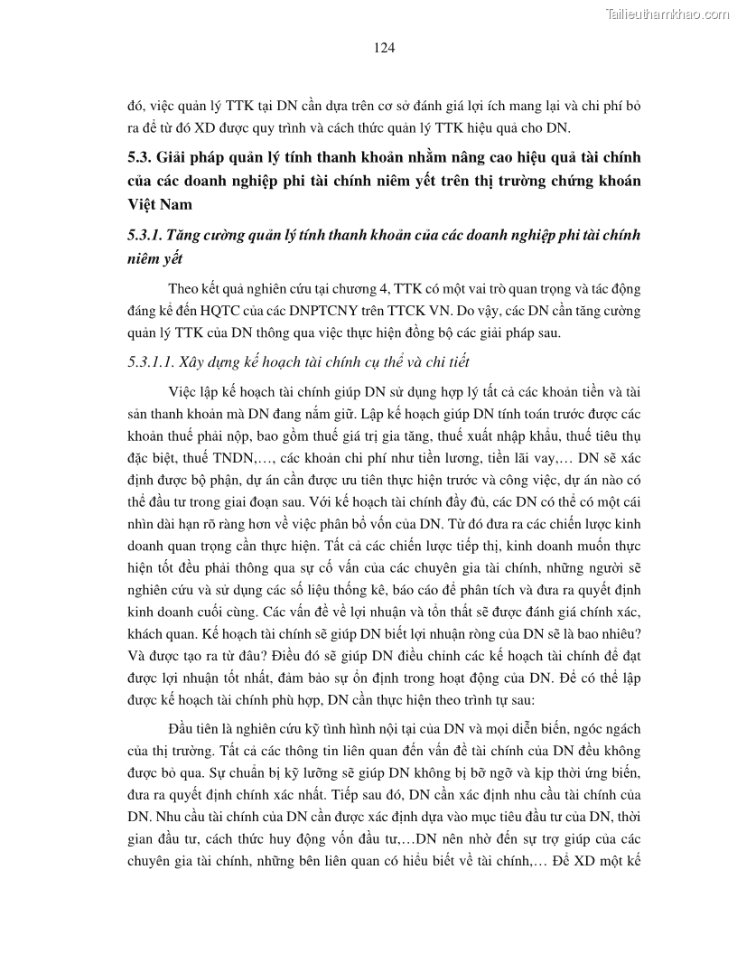 Luận án tiến sĩ tài chính ngân hàng Tác động của tính thanh khoản đến hiệu quả tài chính của các Công ty phi tài chính niêm yết trên thị trường chứng khoán Việt Nam - 12 Trang 137