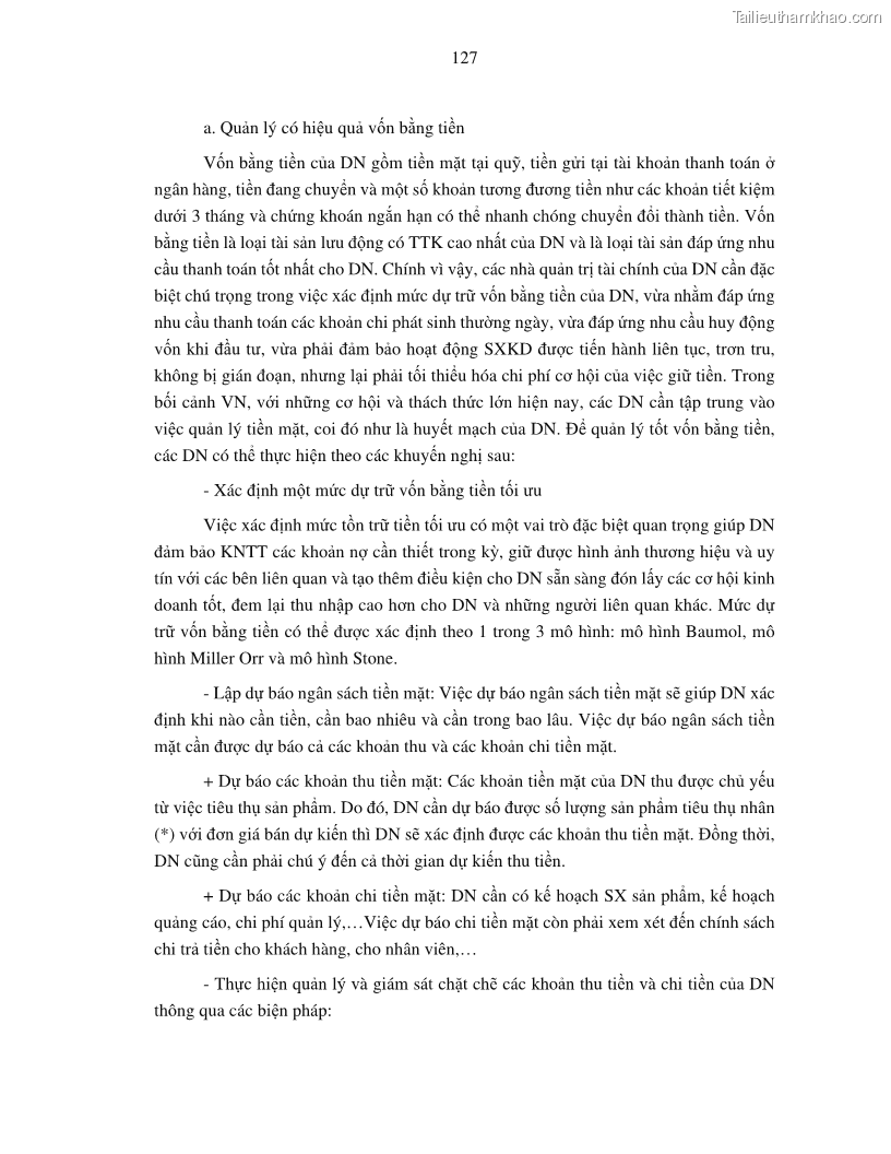 Luận án tiến sĩ tài chính ngân hàng Tác động của tính thanh khoản đến hiệu quả tài chính của các Công ty phi tài chính niêm yết trên thị trường chứng khoán Việt Nam - 12 Trang 140