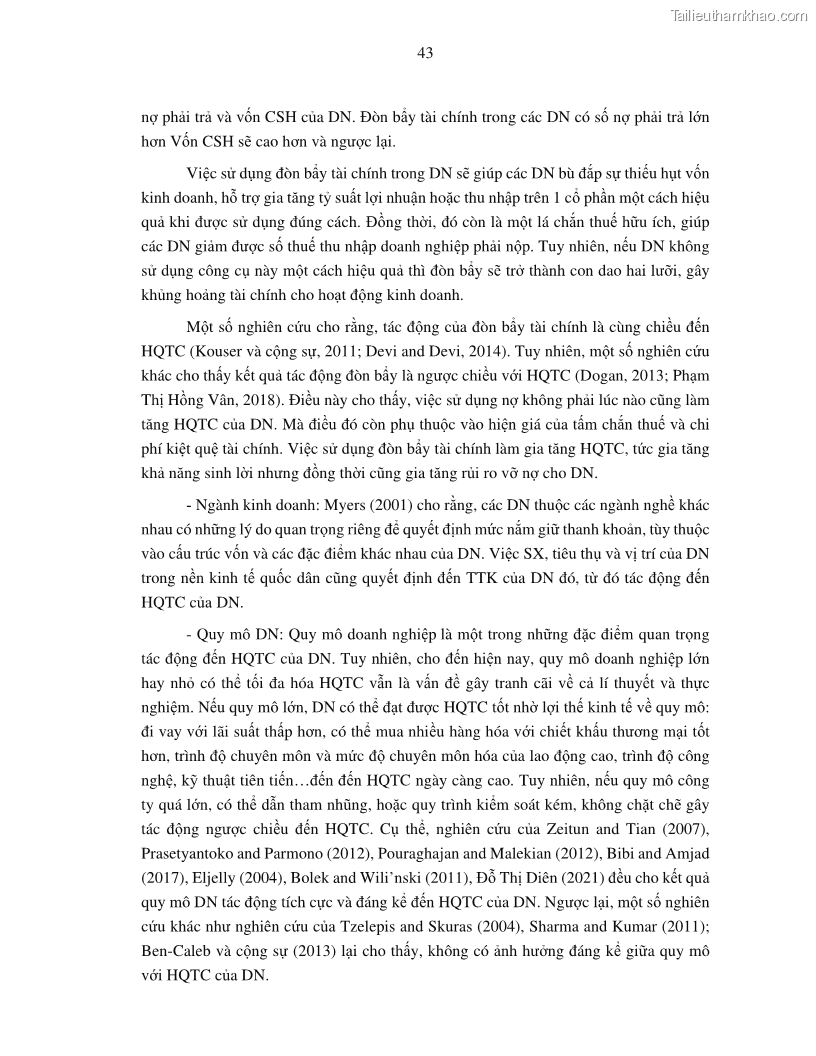 Luận án tiến sĩ tài chính ngân hàng Tác động của tính thanh khoản đến hiệu quả tài chính của các Công ty phi tài chính niêm yết trên thị trường chứng khoán Việt Nam - 5 Trang 56