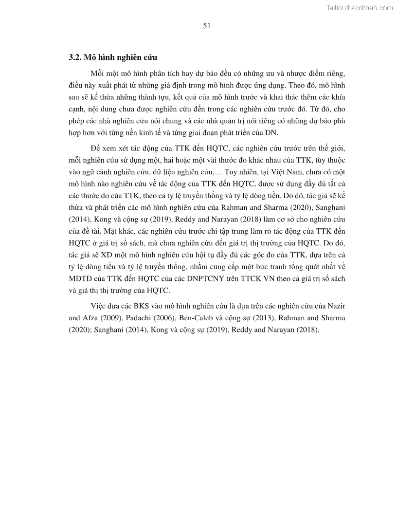 Luận án tiến sĩ tài chính ngân hàng Tác động của tính thanh khoản đến hiệu quả tài chính của các Công ty phi tài chính niêm yết trên thị trường chứng khoán Việt Nam - 6 Trang 64