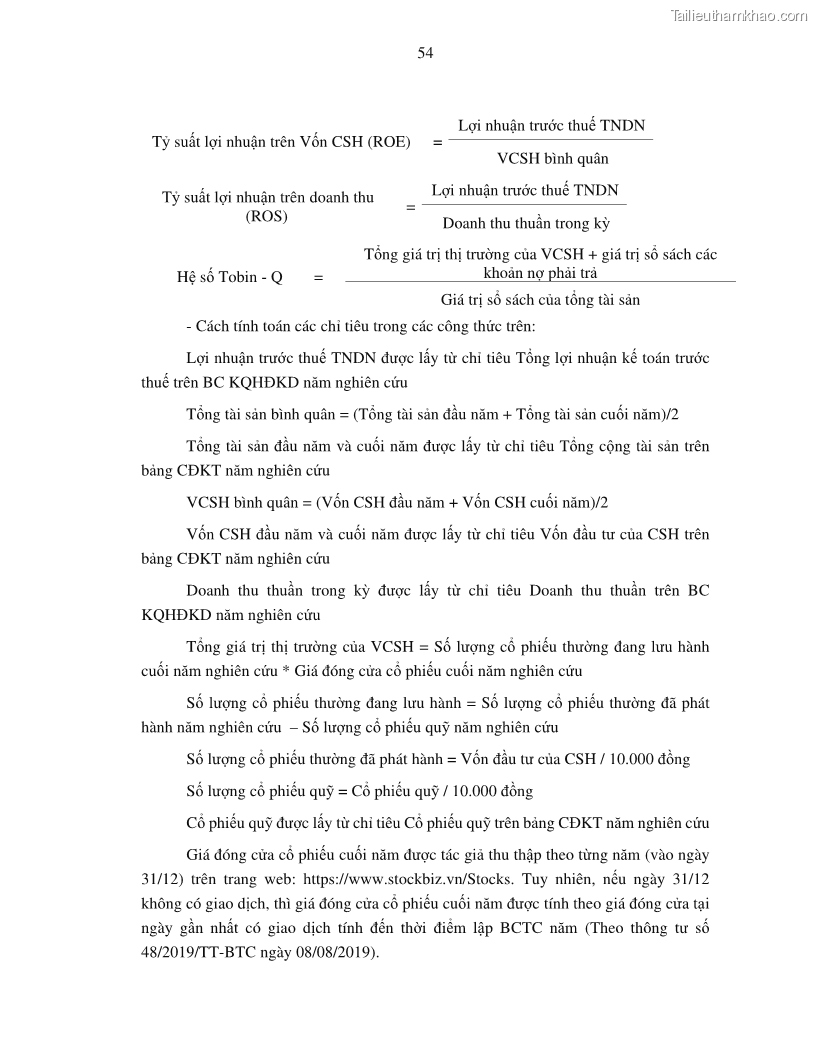 Luận án tiến sĩ tài chính ngân hàng Tác động của tính thanh khoản đến hiệu quả tài chính của các Công ty phi tài chính niêm yết trên thị trường chứng khoán Việt Nam - 6 Trang 67