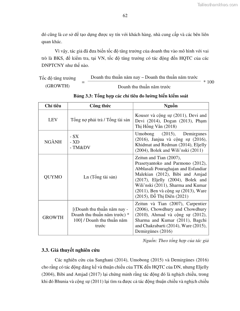 Luận án tiến sĩ tài chính ngân hàng Tác động của tính thanh khoản đến hiệu quả tài chính của các Công ty phi tài chính niêm yết trên thị trường chứng khoán Việt Nam - 7 Trang 75