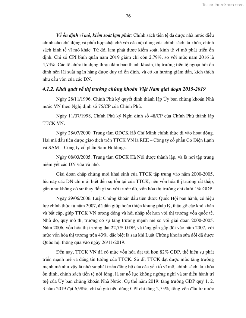 Luận án tiến sĩ tài chính ngân hàng Tác động của tính thanh khoản đến hiệu quả tài chính của các Công ty phi tài chính niêm yết trên thị trường chứng khoán Việt Nam - 8 Trang 89