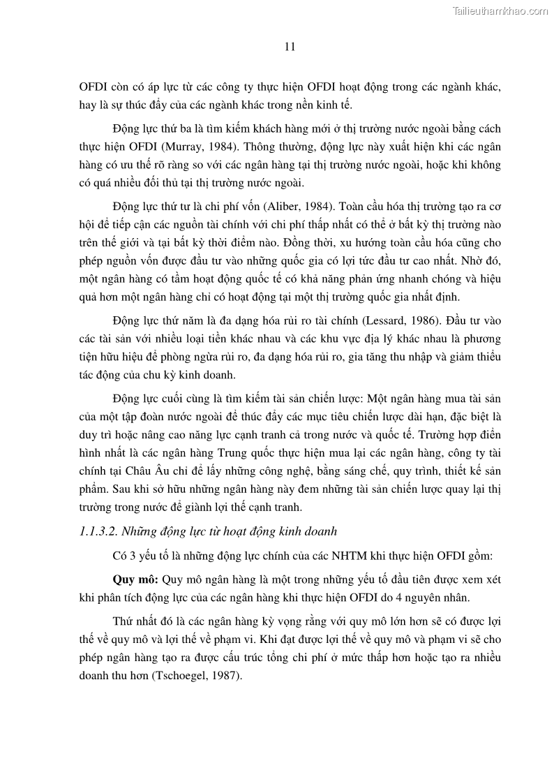Luận án tiến sĩ tài chính ngân hàng Tác động hoạt động đầu tư trực tiếp ra nước ngoài đến hiệu quả hoạt động tại các NHTM Việt Nam - 2 Trang 21