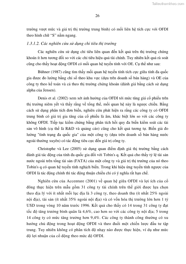 Luận án tiến sĩ tài chính ngân hàng Tác động hoạt động đầu tư trực tiếp ra nước ngoài đến hiệu quả hoạt động tại các NHTM Việt Nam - 3 Trang 36