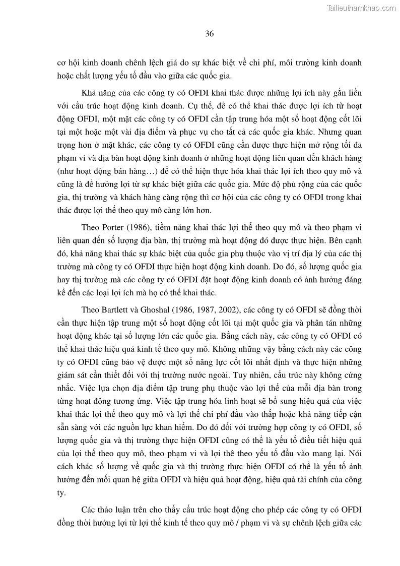 Luận án tiến sĩ tài chính ngân hàng Tác động hoạt động đầu tư trực tiếp ra nước ngoài đến hiệu quả hoạt động tại các NHTM Việt Nam - 4 Trang 46