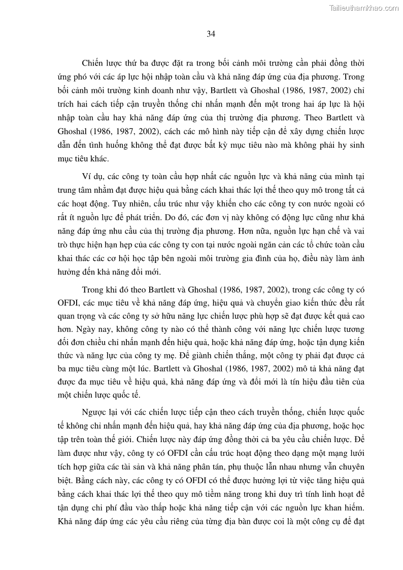 Luận án tiến sĩ tài chính ngân hàng Tác động hoạt động đầu tư trực tiếp ra nước ngoài đến hiệu quả hoạt động tại các NHTM Việt Nam - 4 Trang 44