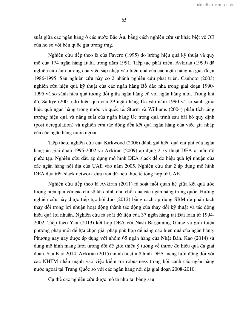 Luận án tiến sĩ tài chính ngân hàng Tác động hoạt động đầu tư trực tiếp ra nước ngoài đến hiệu quả hoạt động tại các NHTM Việt Nam - 7 Trang 75