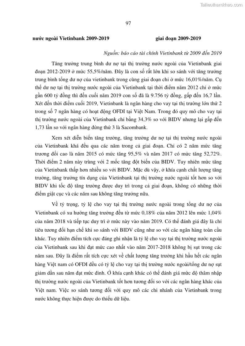 Luận án tiến sĩ tài chính ngân hàng Tác động hoạt động đầu tư trực tiếp ra nước ngoài đến hiệu quả hoạt động tại các NHTM Việt Nam - 9 Trang 107