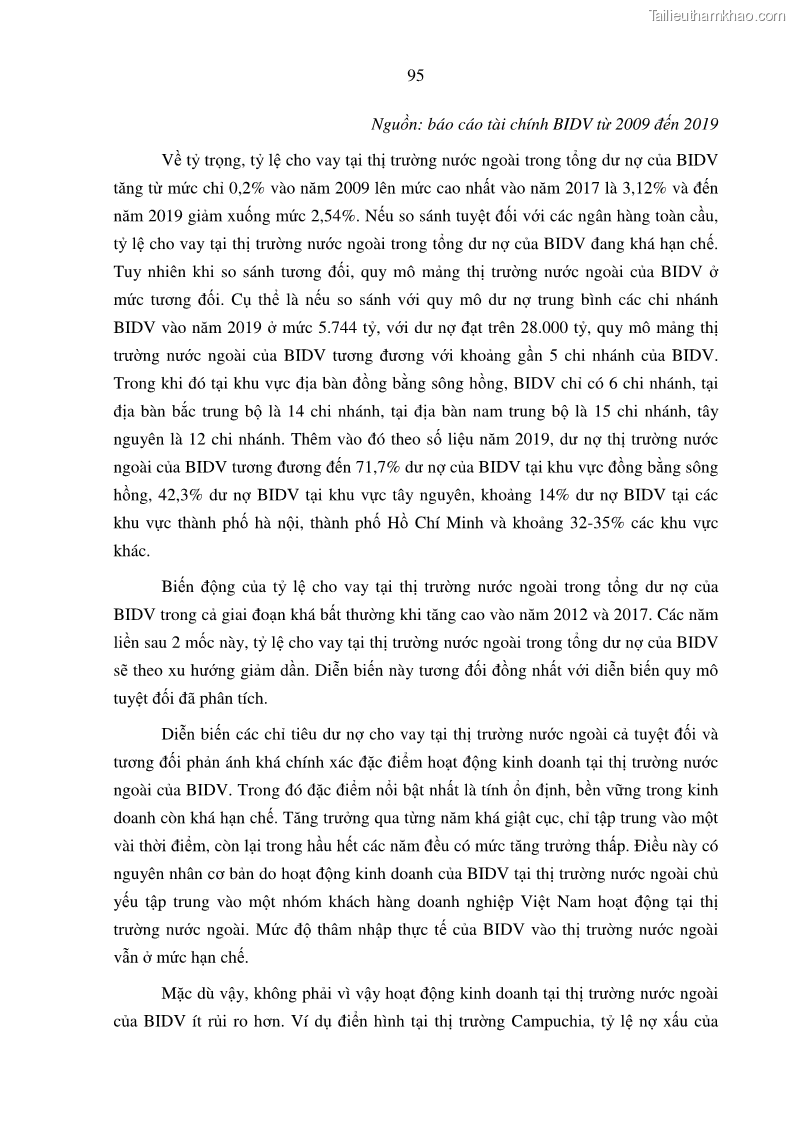 Luận án tiến sĩ tài chính ngân hàng Tác động hoạt động đầu tư trực tiếp ra nước ngoài đến hiệu quả hoạt động tại các NHTM Việt Nam - 9 Trang 105