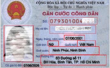 Hình 3 3 Xác định vị trí thông tin mặt trước thẻ CCCD Để tách các dòng này 2