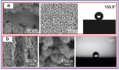 Hình 1 2 Vật liệu siêu kỵ nước a ZnO b α FeOOH 1 1 3 Tạo tính năng diệt 2