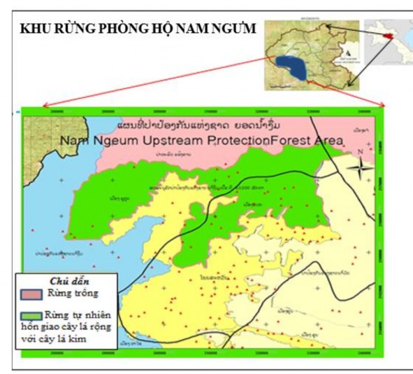 Hình 2 5 Vị trí địa lý khu rừng phòng hộ Nam Ngưm Phía Bắc tiếp giáp với 2