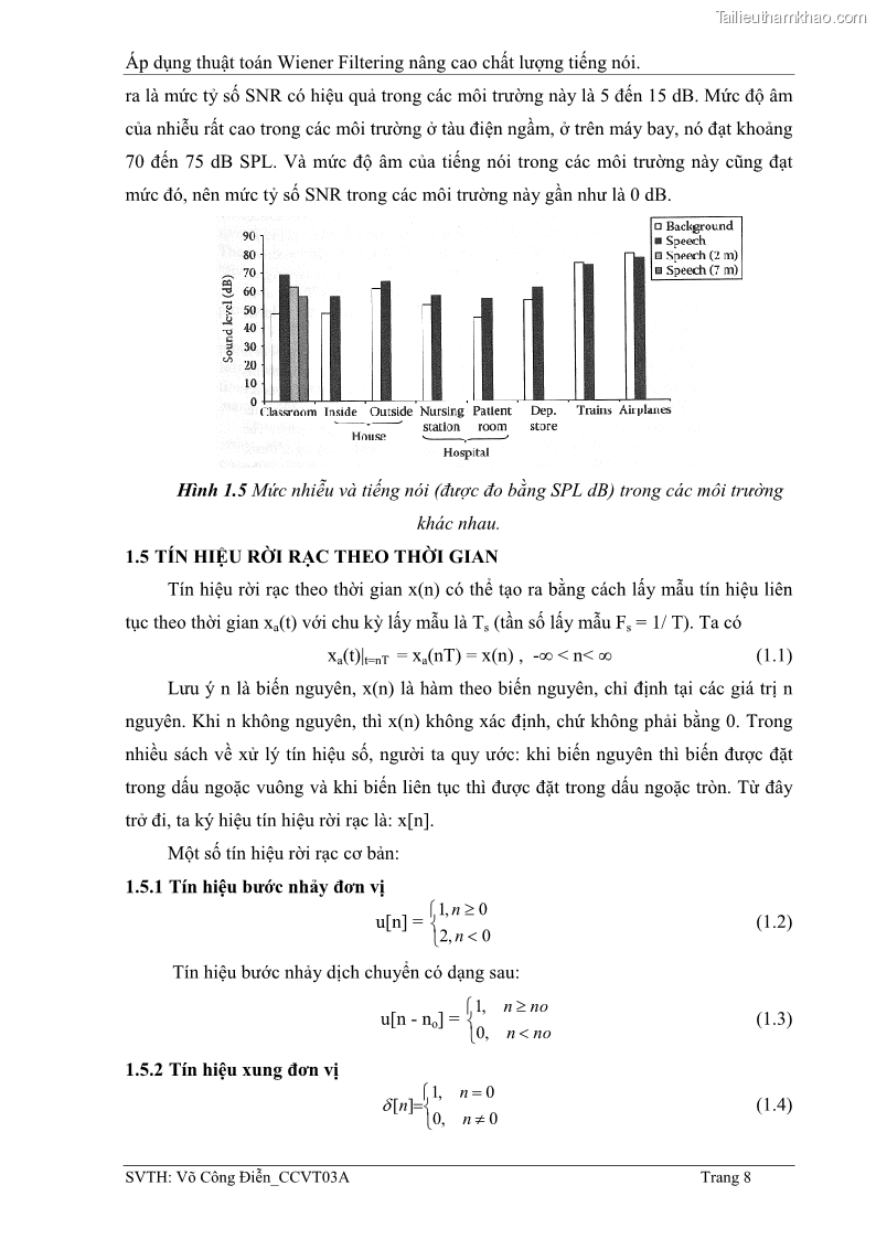 Đồ án tốt nghiệp Áp dụng thuật toán Wiener Filtering nâng cao chất lượng tiếng nói - 2 Trang 17