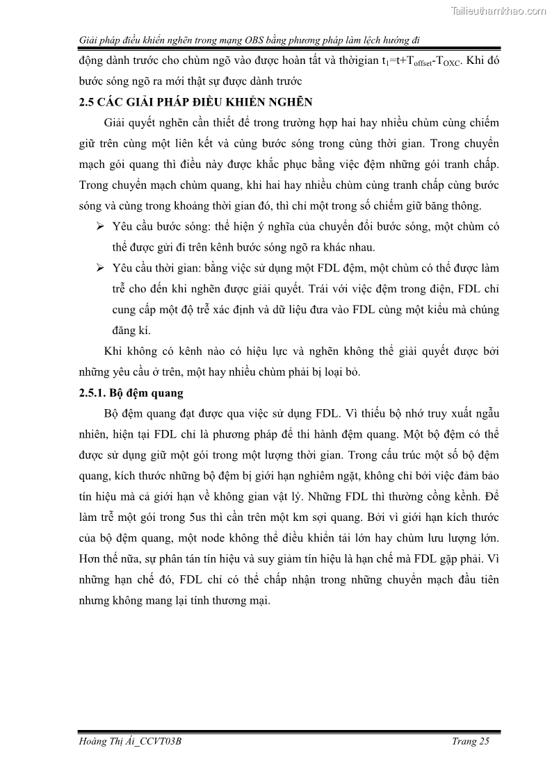 Đồ án tốt nghiệp Giải pháp điều khiển nghẽn trong mạng OBS bằng phương pháp làm lệch hướng đi - 3 Trang 35