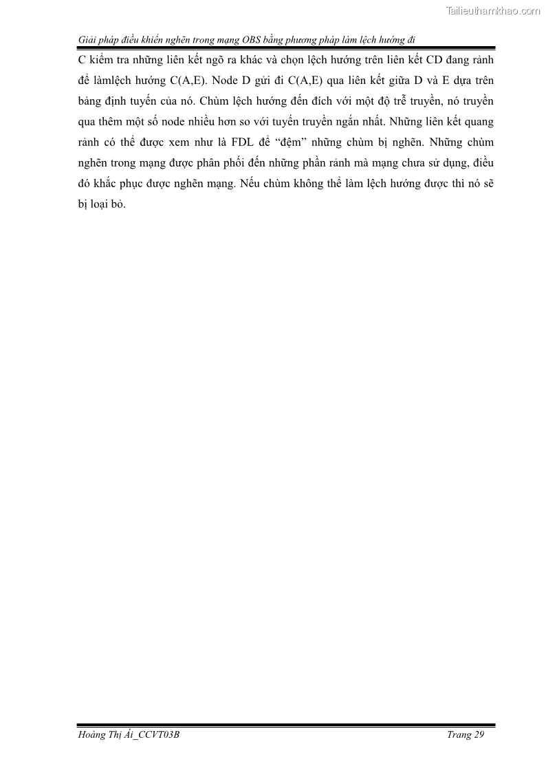 Đồ án tốt nghiệp Giải pháp điều khiển nghẽn trong mạng OBS bằng phương pháp làm lệch hướng đi - 4 Trang 39