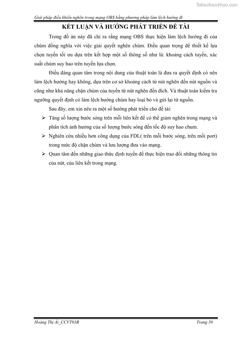 Đồ án tốt nghiệp Giải pháp điều khiển nghẽn trong mạng OBS bằng phương pháp làm lệch hướng đi - 5 Trang 60