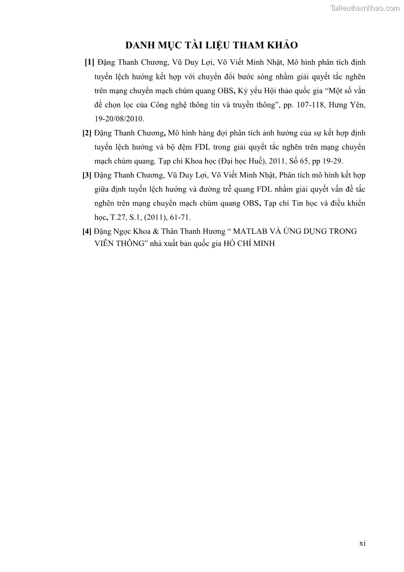Đồ án tốt nghiệp Giải pháp điều khiển nghẽn trong mạng OBS bằng phương pháp làm lệch hướng đi - 6 Trang 61