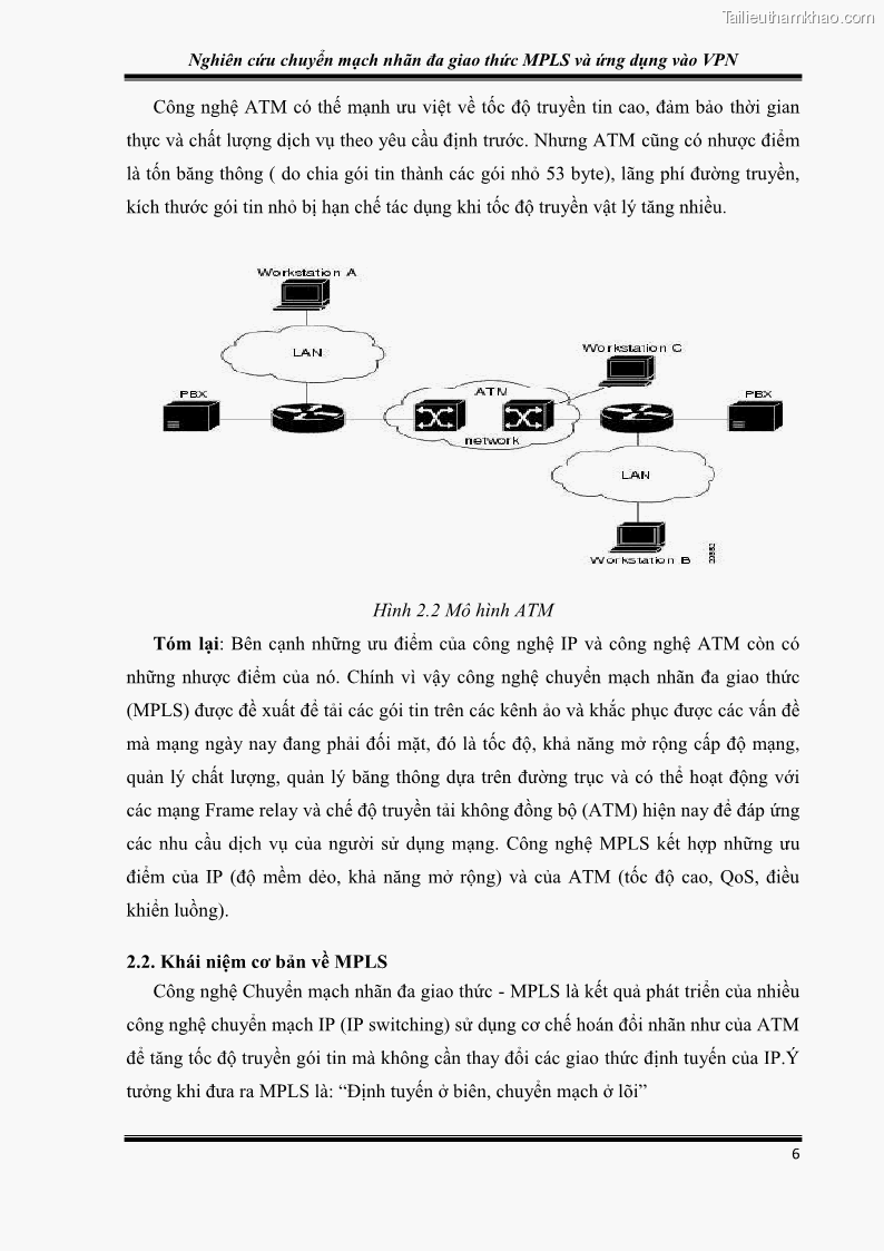 Đồ án tốt nghiệp Nghiên cứu chuyển mạch nhãn đa giao thức MPLS và ứng dụng vào VPN - 1 Trang 11