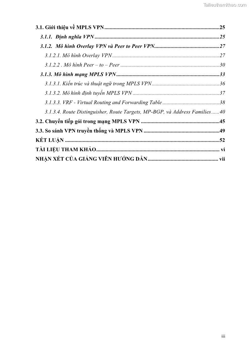 Đồ án tốt nghiệp Nghiên cứu chuyển mạch nhãn đa giao thức MPLS và ứng dụng vào VPN - 1 Trang 3