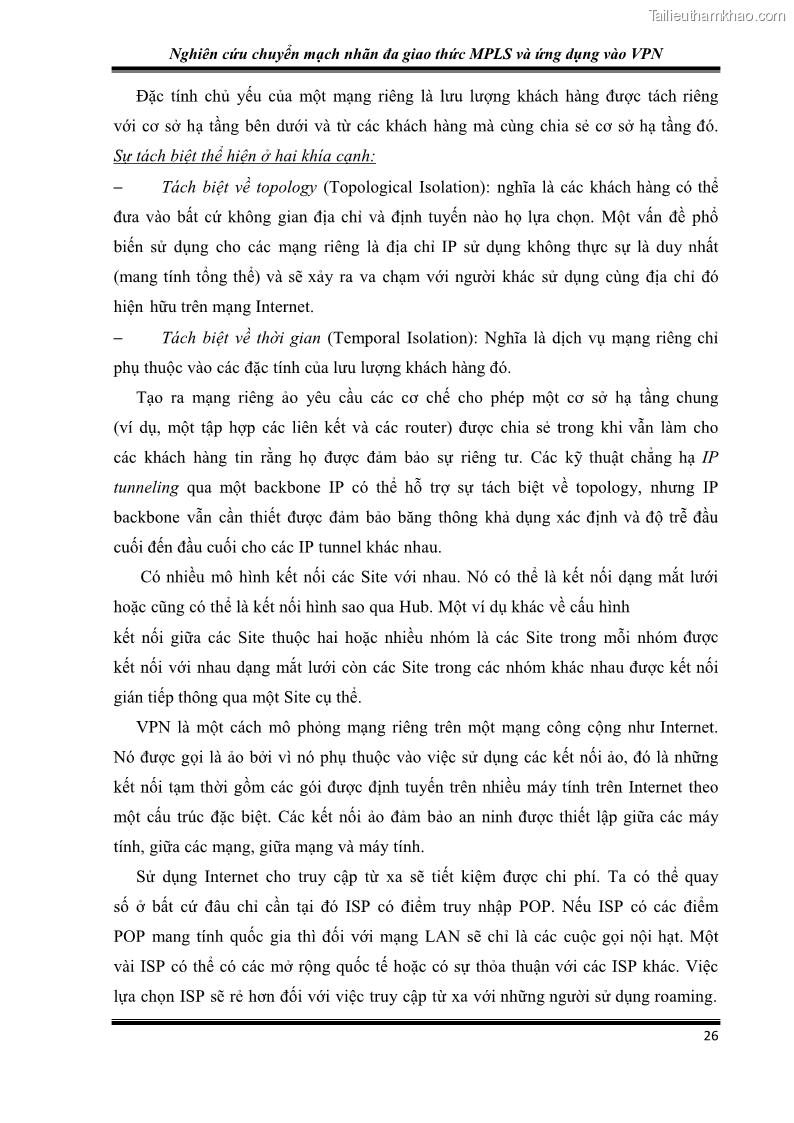 Đồ án tốt nghiệp Nghiên cứu chuyển mạch nhãn đa giao thức MPLS và ứng dụng vào VPN - 3 Trang 31
