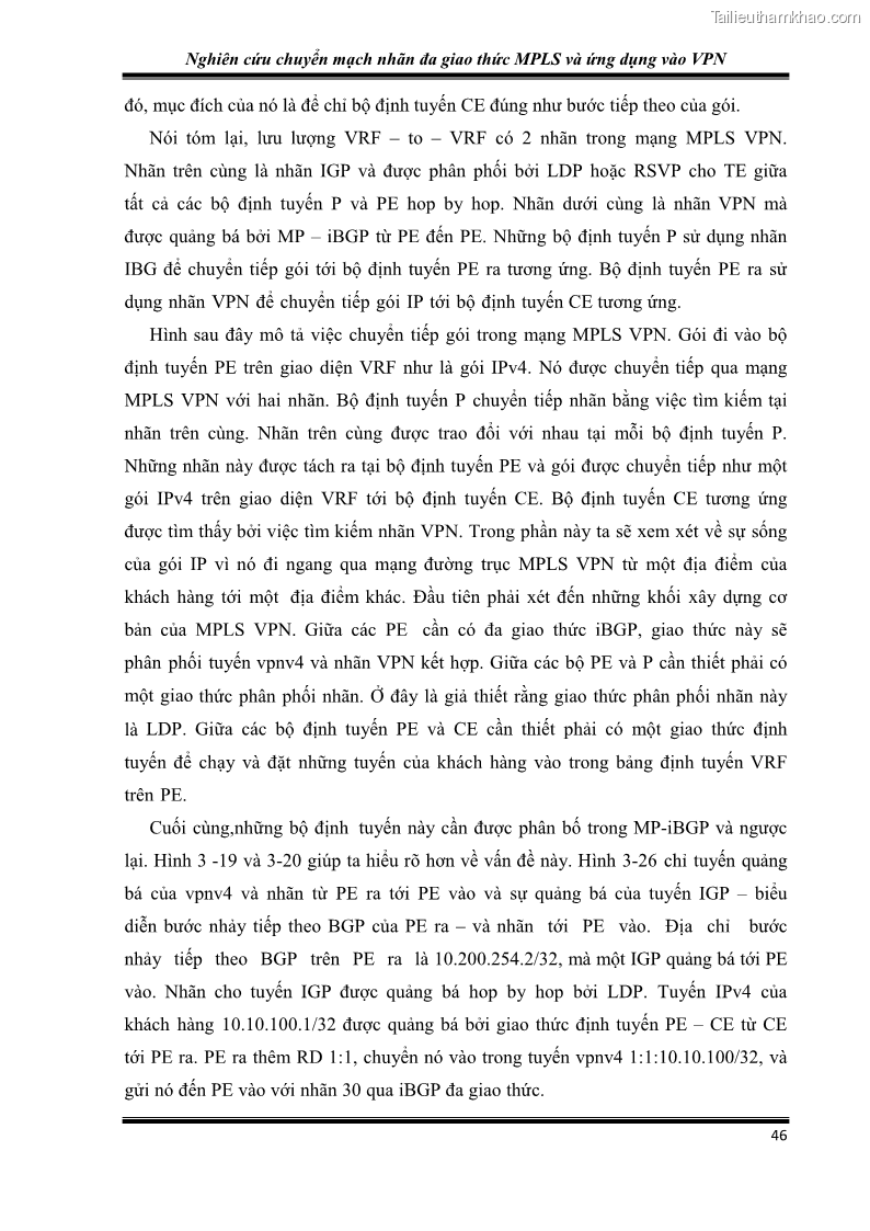 Đồ án tốt nghiệp Nghiên cứu chuyển mạch nhãn đa giao thức MPLS và ứng dụng vào VPN - 5 Trang 51