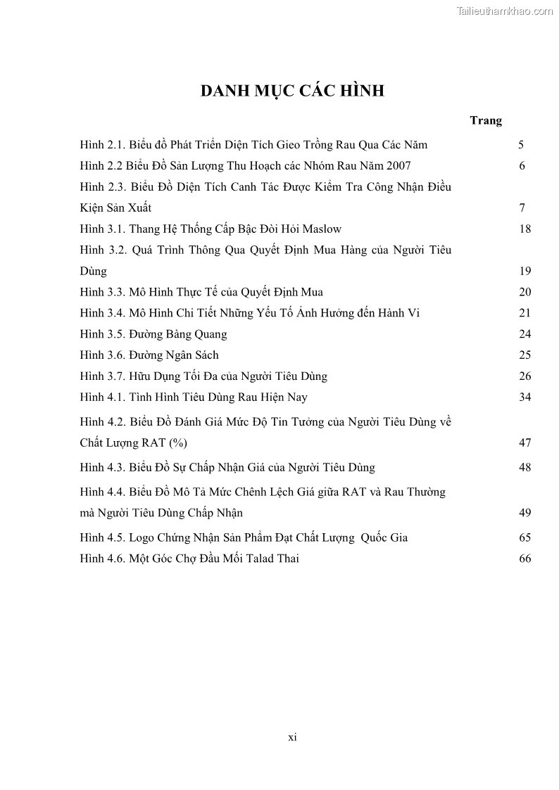 Khóa luận tốt nghiệp kinh tế nông lâm Các nhân tố ảnh hưởng đến việc lựa chọn rau an toàn của người tiêu dùng - 1 Trang 11