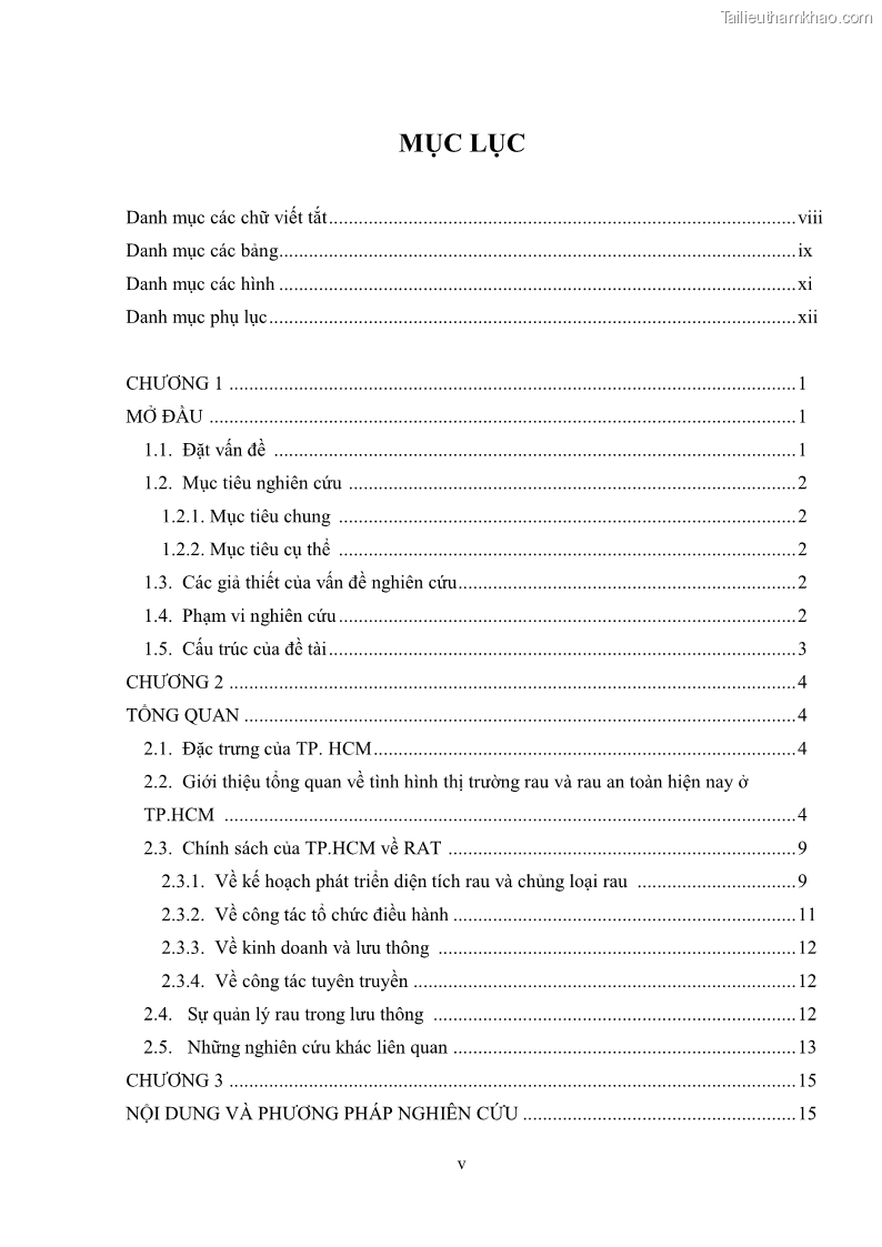 Khóa luận tốt nghiệp kinh tế nông lâm Các nhân tố ảnh hưởng đến việc lựa chọn rau an toàn của người tiêu dùng - 1 Trang 5