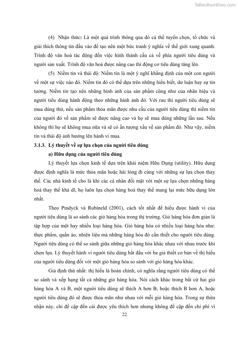 Khóa luận tốt nghiệp kinh tế nông lâm Các nhân tố ảnh hưởng đến việc lựa chọn rau an toàn của người tiêu dùng - 3 Trang 34