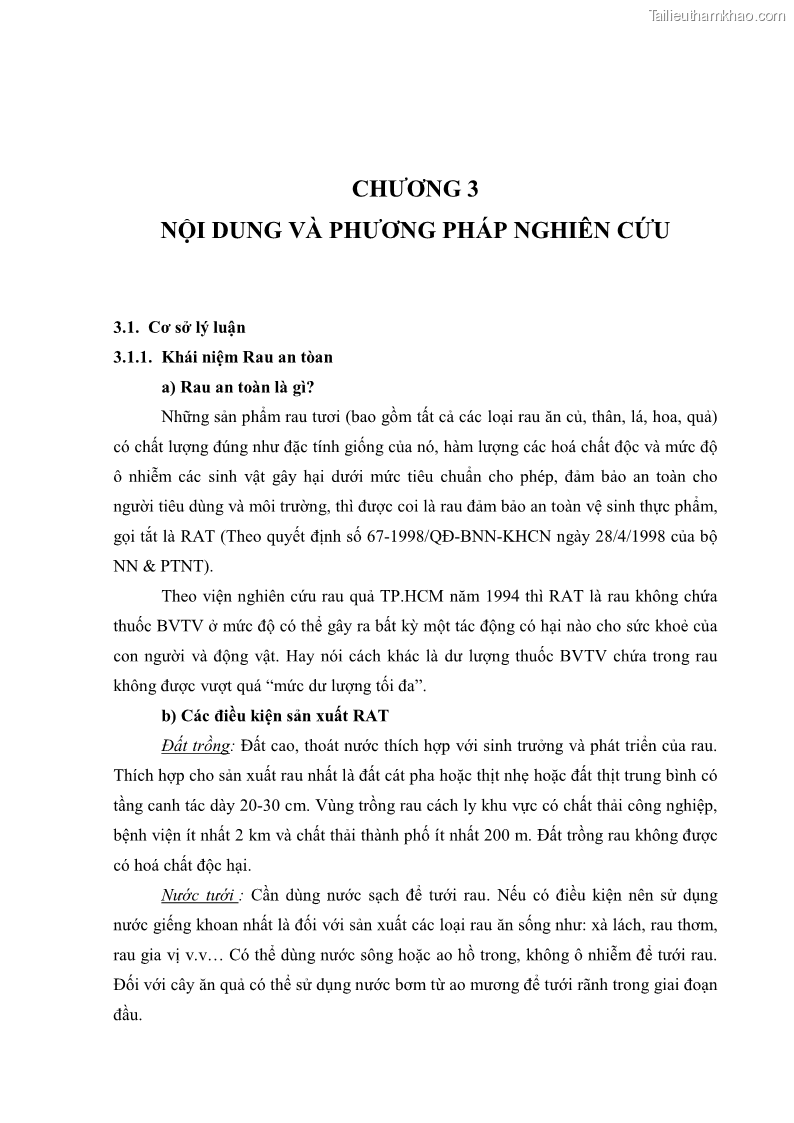 Khóa luận tốt nghiệp kinh tế nông lâm Các nhân tố ảnh hưởng đến việc lựa chọn rau an toàn của người tiêu dùng - 3 Trang 27