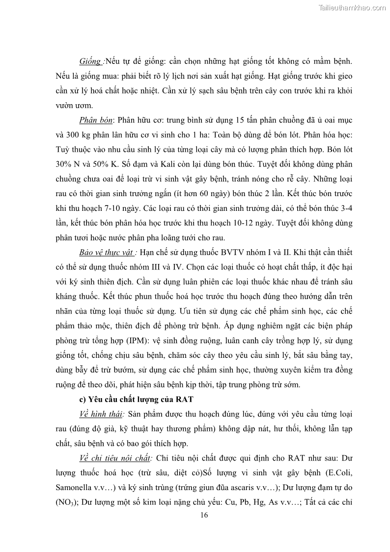 Khóa luận tốt nghiệp kinh tế nông lâm Các nhân tố ảnh hưởng đến việc lựa chọn rau an toàn của người tiêu dùng - 3 Trang 28