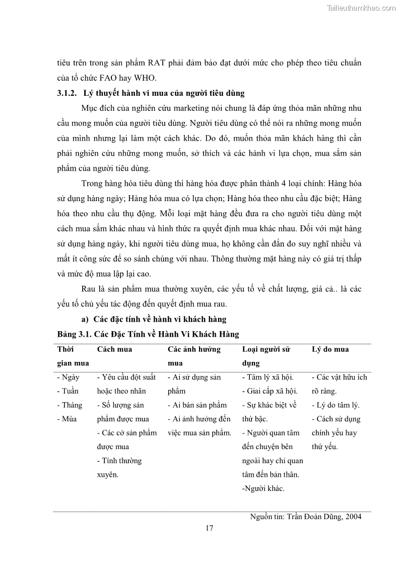 Khóa luận tốt nghiệp kinh tế nông lâm Các nhân tố ảnh hưởng đến việc lựa chọn rau an toàn của người tiêu dùng - 3 Trang 29