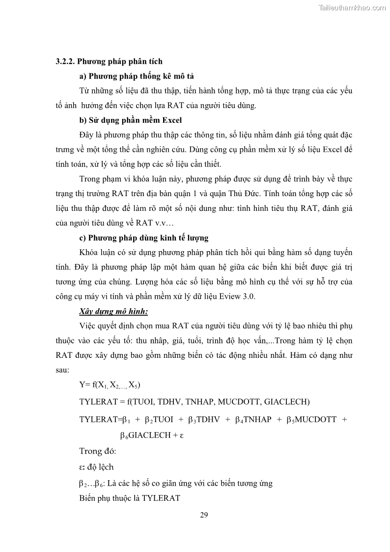 Khóa luận tốt nghiệp kinh tế nông lâm Các nhân tố ảnh hưởng đến việc lựa chọn rau an toàn của người tiêu dùng - 4 Trang 41