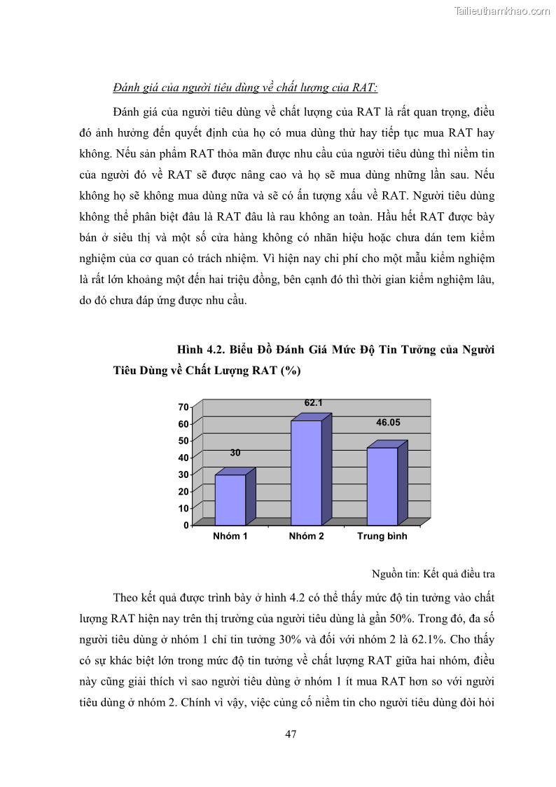 Khóa luận tốt nghiệp kinh tế nông lâm Các nhân tố ảnh hưởng đến việc lựa chọn rau an toàn của người tiêu dùng - 5 Trang 59