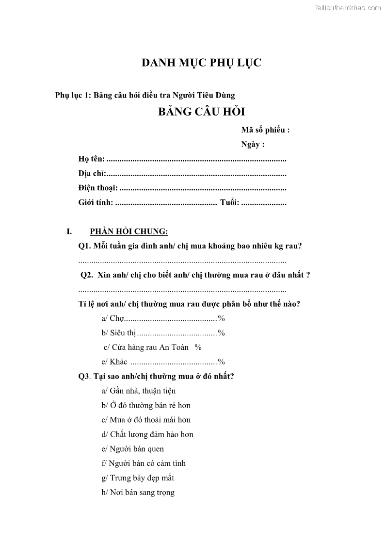 Khóa luận tốt nghiệp kinh tế nông lâm Các nhân tố ảnh hưởng đến việc lựa chọn rau an toàn của người tiêu dùng - 7 Trang 84