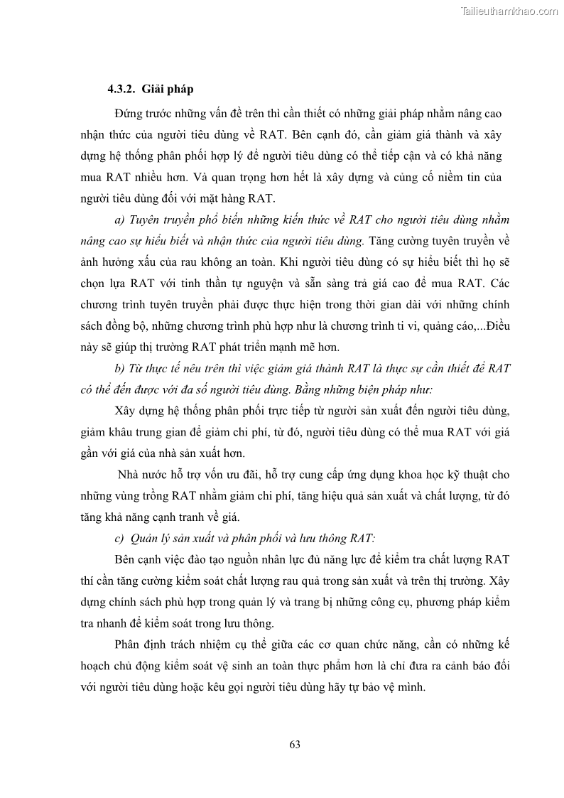 Khóa luận tốt nghiệp kinh tế nông lâm Các nhân tố ảnh hưởng đến việc lựa chọn rau an toàn của người tiêu dùng - 7 Trang 75