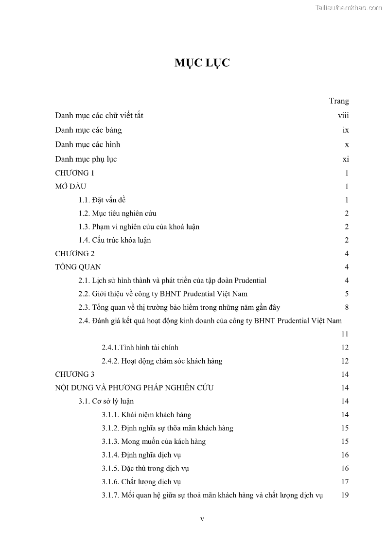 Khóa luận tốt nghiệp kinh tế nông lâm Giải pháp chăm sóc khách hàng trên địa bàn quận Thủ Đức đối với Công ty Bảo hiểm Nhân thọ Prudential - 1 Trang 5