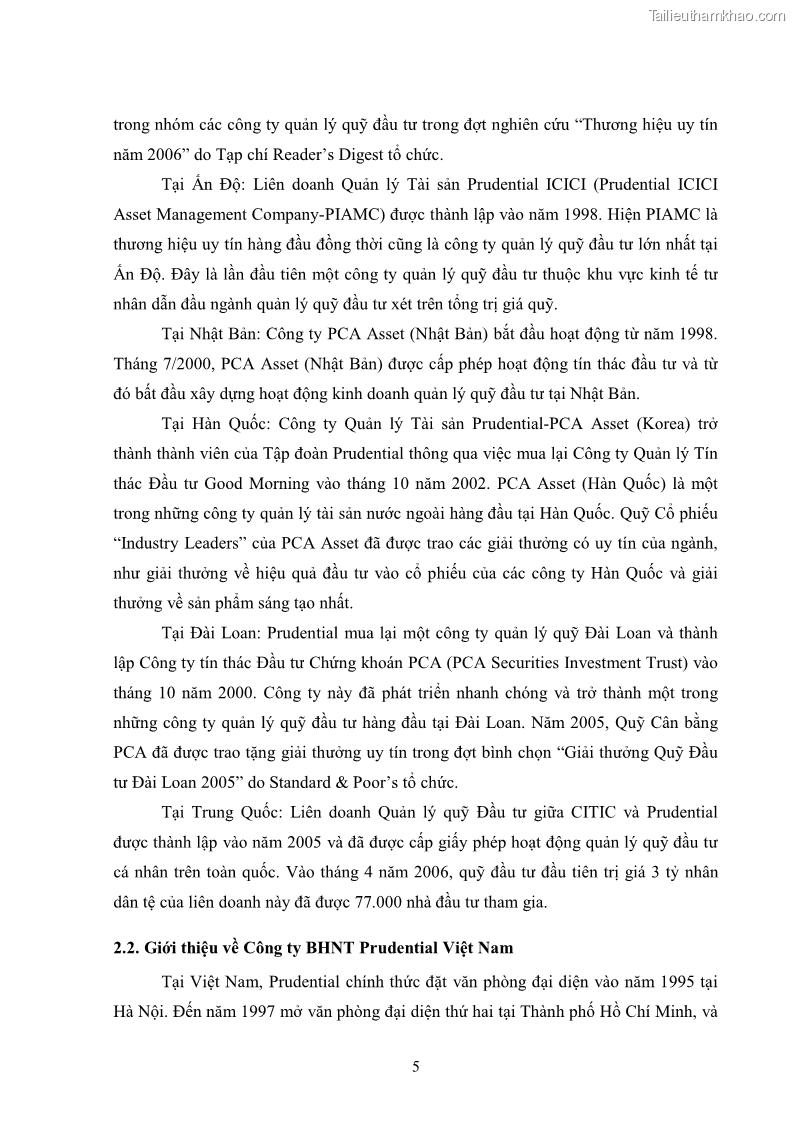 Khóa luận tốt nghiệp kinh tế nông lâm Giải pháp chăm sóc khách hàng trên địa bàn quận Thủ Đức đối với Công ty Bảo hiểm Nhân thọ Prudential - 2 Trang 16