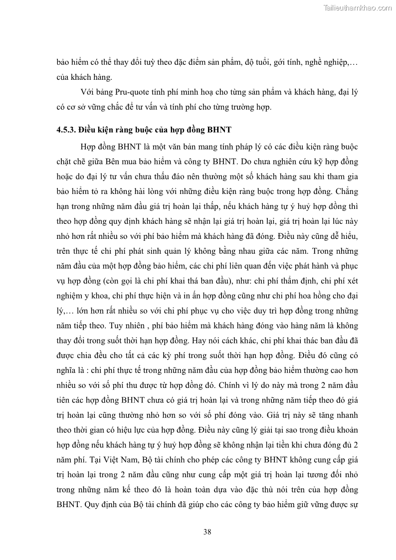 Khóa luận tốt nghiệp kinh tế nông lâm Giải pháp chăm sóc khách hàng trên địa bàn quận Thủ Đức đối với Công ty Bảo hiểm Nhân thọ Prudential - 5 Trang 49