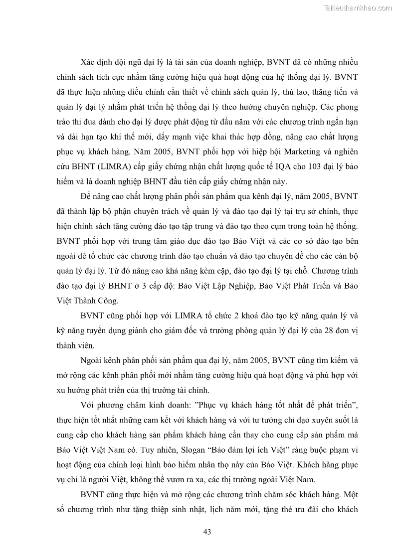 Khóa luận tốt nghiệp kinh tế nông lâm Giải pháp chăm sóc khách hàng trên địa bàn quận Thủ Đức đối với Công ty Bảo hiểm Nhân thọ Prudential - 5 Trang 54
