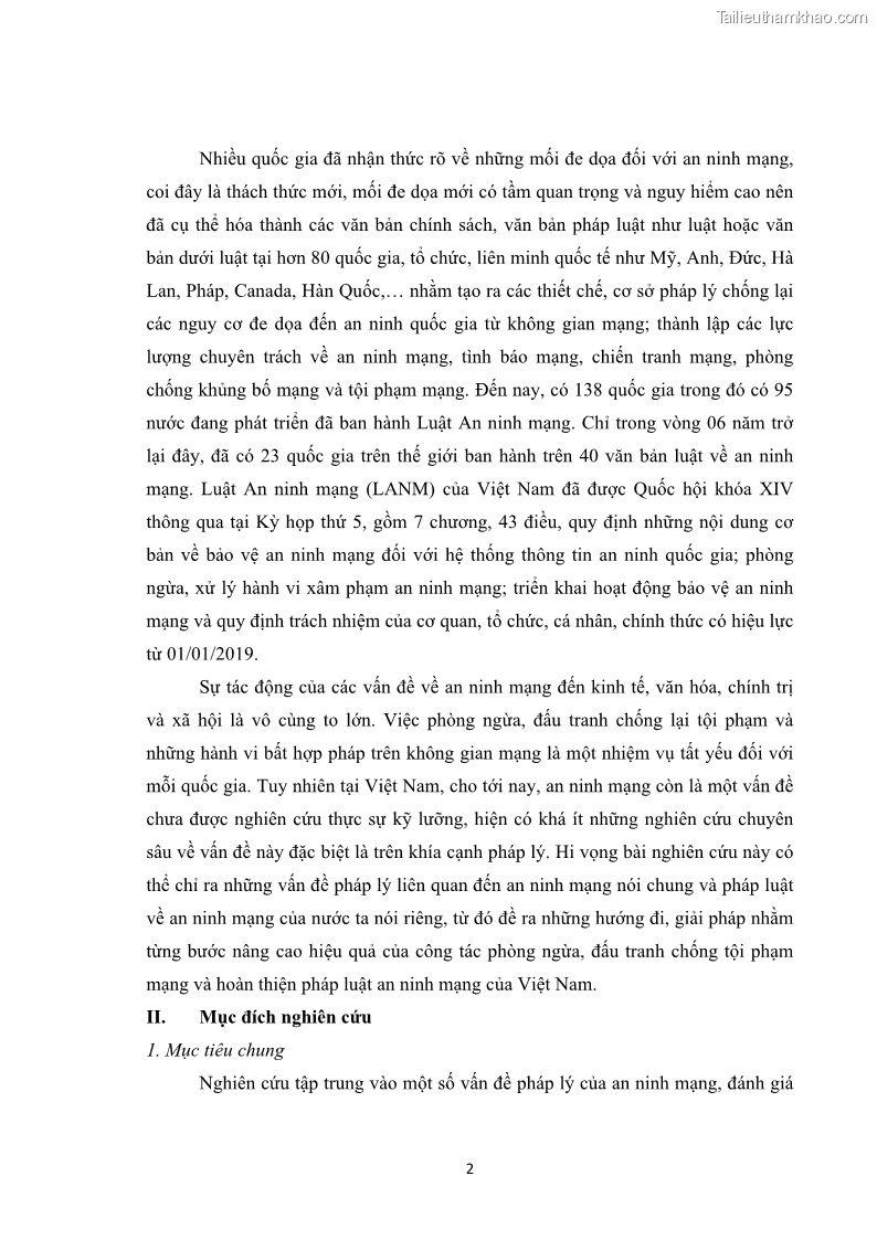 Khóa luận tốt nghiệp luật học Hoàn thiện pháp luật về an ninh mạng - 1 Trang 6