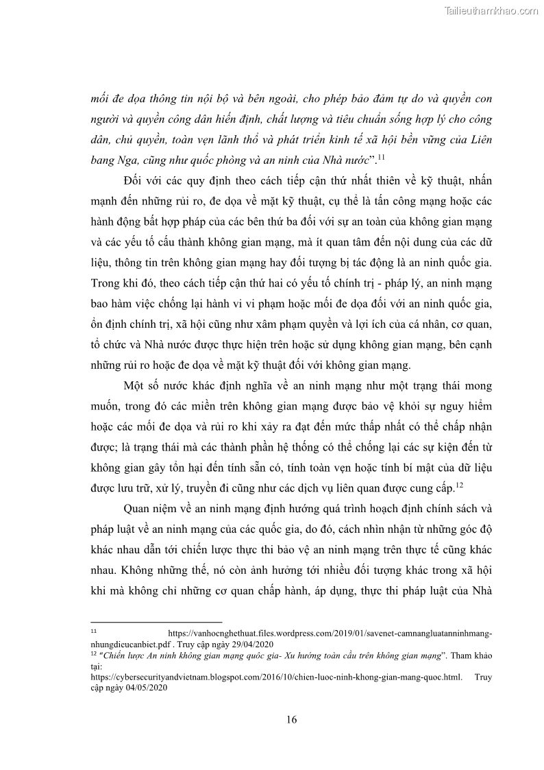 Khóa luận tốt nghiệp luật học Hoàn thiện pháp luật về an ninh mạng - 2 Trang 20