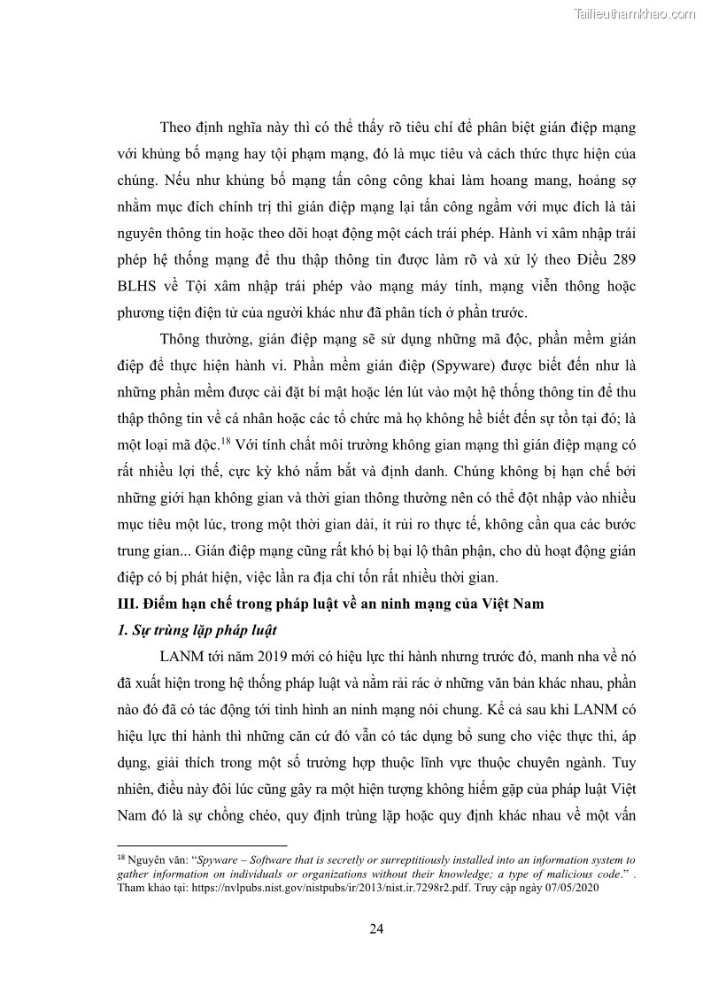 Khóa luận tốt nghiệp luật học Hoàn thiện pháp luật về an ninh mạng - 3 Trang 28