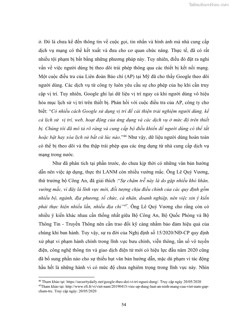 Khóa luận tốt nghiệp luật học Hoàn thiện pháp luật về an ninh mạng - 5 Trang 58