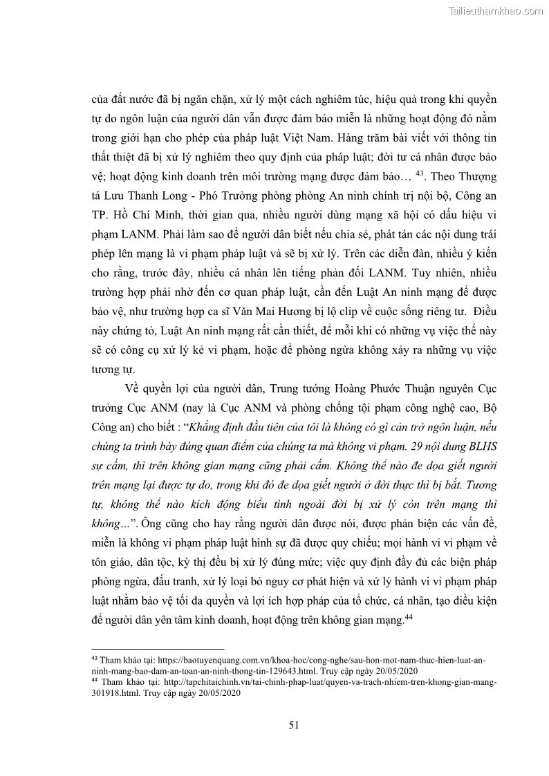 Khóa luận tốt nghiệp luật học Hoàn thiện pháp luật về an ninh mạng - 5 Trang 55