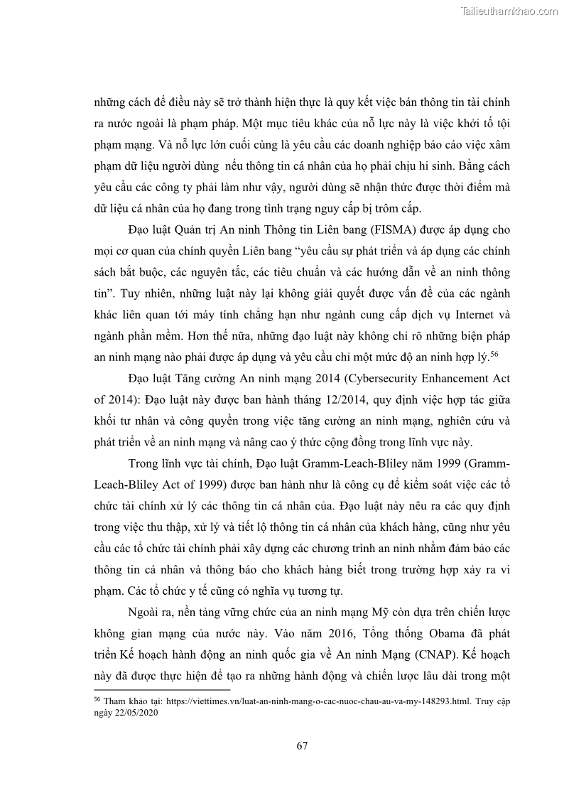 Khóa luận tốt nghiệp luật học Hoàn thiện pháp luật về an ninh mạng - 6 Trang 71