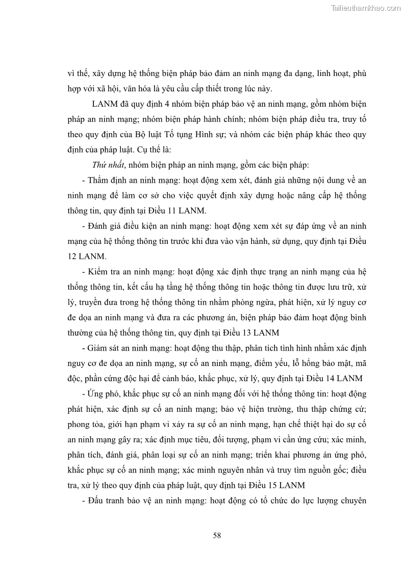 Khóa luận tốt nghiệp luật học Hoàn thiện pháp luật về an ninh mạng - 6 Trang 62